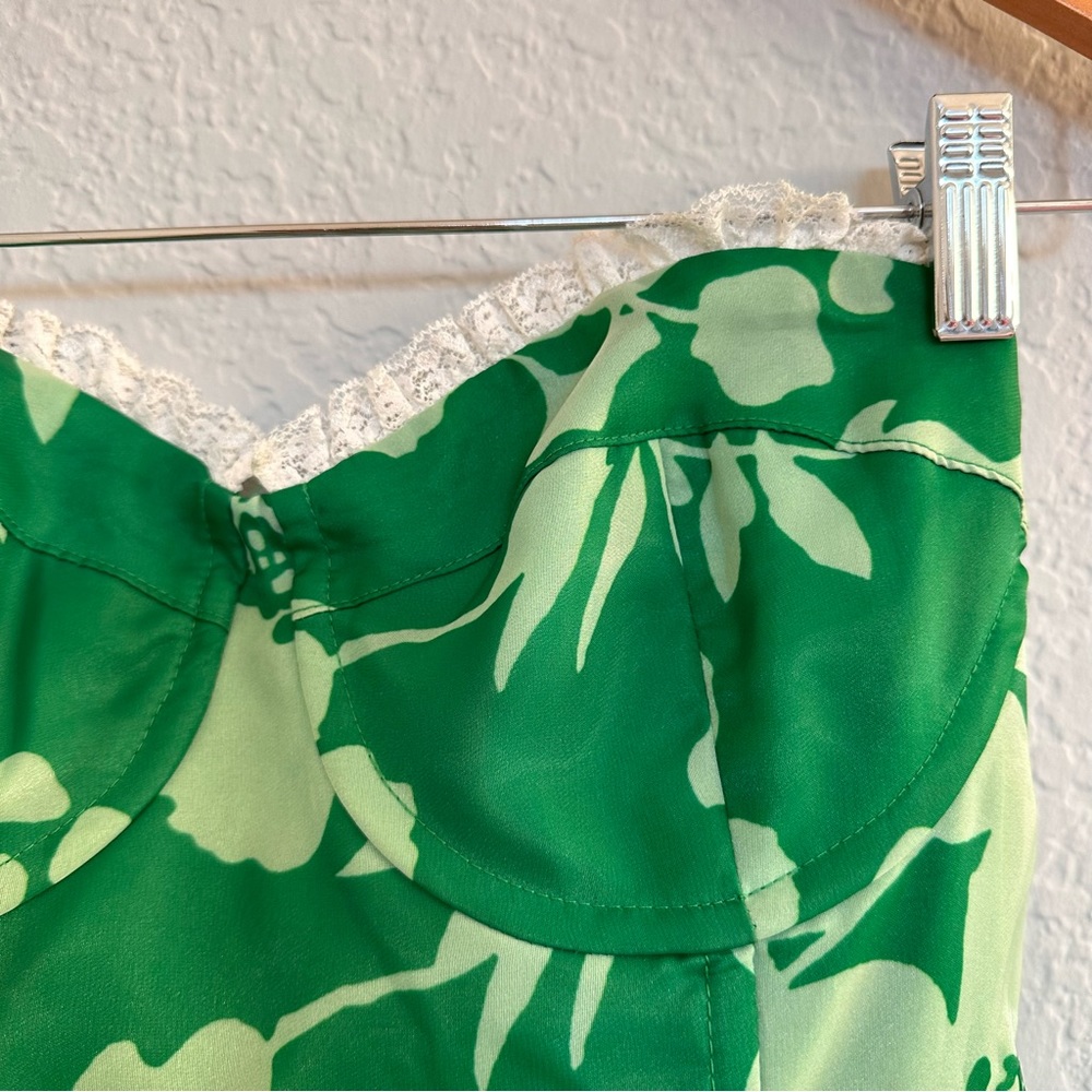 Selkie Green Floral Strapless Tea Dress - Picture 8 of 10